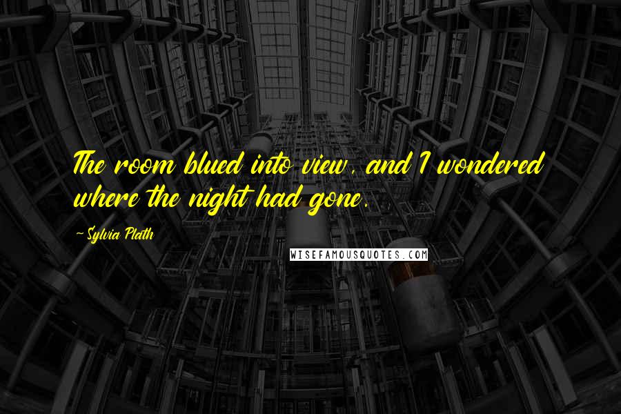 Sylvia Plath Quotes: The room blued into view, and I wondered where the night had gone.