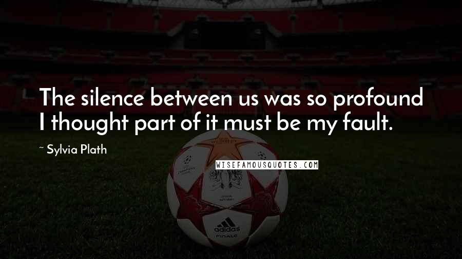 Sylvia Plath Quotes: The silence between us was so profound I thought part of it must be my fault.