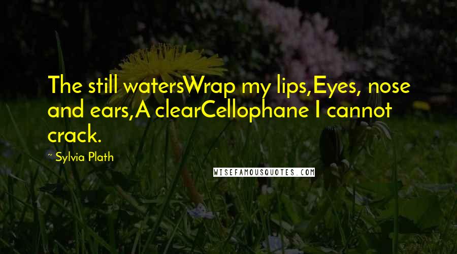 Sylvia Plath Quotes: The still watersWrap my lips,Eyes, nose and ears,A clearCellophane I cannot crack.