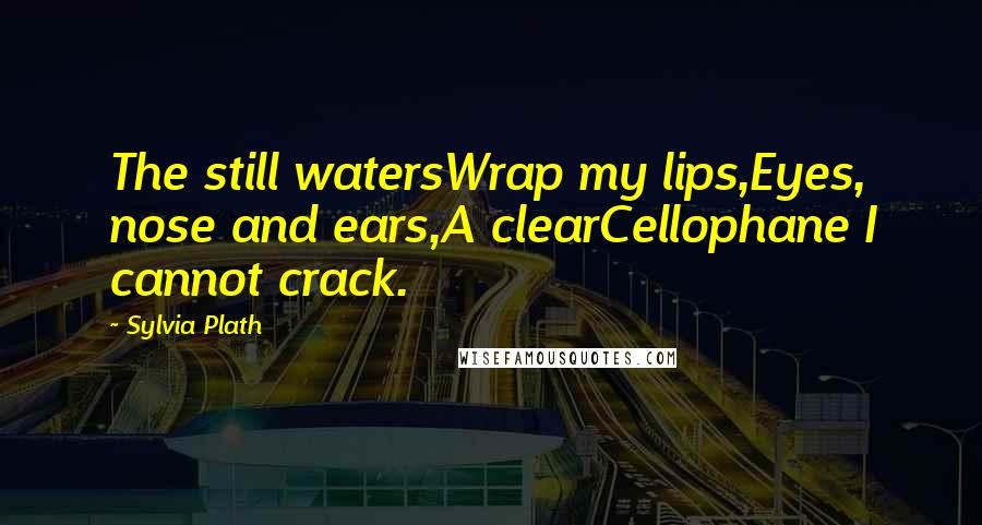 Sylvia Plath Quotes: The still watersWrap my lips,Eyes, nose and ears,A clearCellophane I cannot crack.