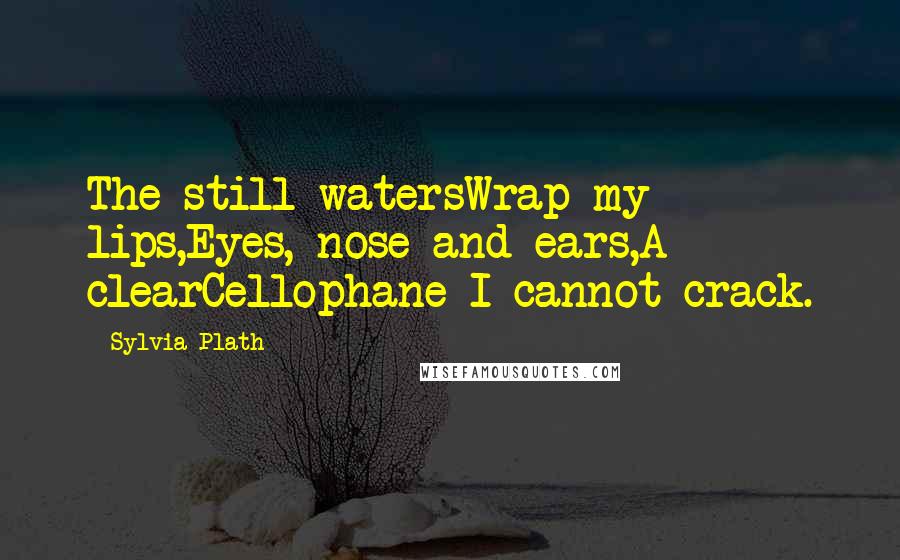 Sylvia Plath Quotes: The still watersWrap my lips,Eyes, nose and ears,A clearCellophane I cannot crack.