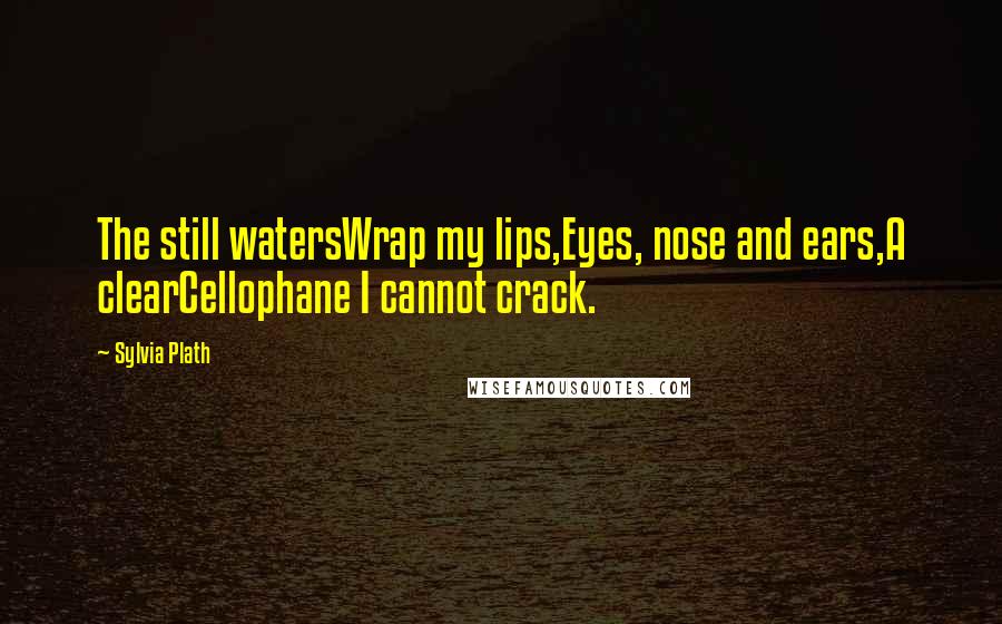 Sylvia Plath Quotes: The still watersWrap my lips,Eyes, nose and ears,A clearCellophane I cannot crack.