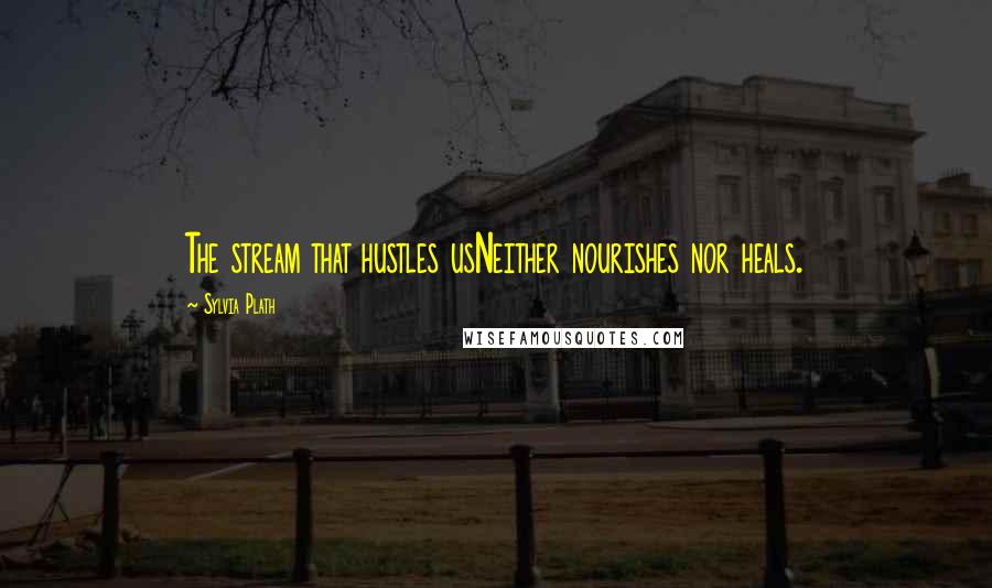 Sylvia Plath Quotes: The stream that hustles usNeither nourishes nor heals.