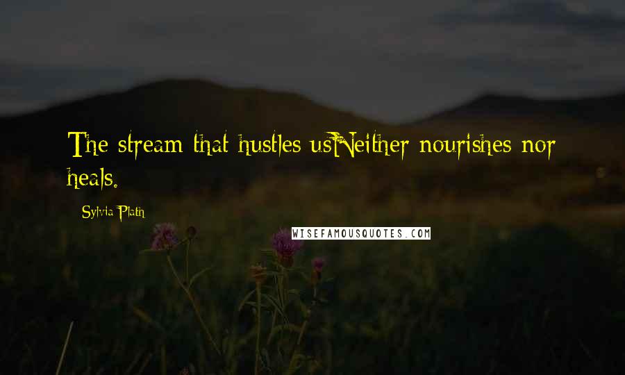 Sylvia Plath Quotes: The stream that hustles usNeither nourishes nor heals.