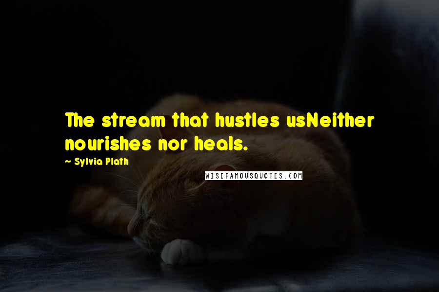 Sylvia Plath Quotes: The stream that hustles usNeither nourishes nor heals.