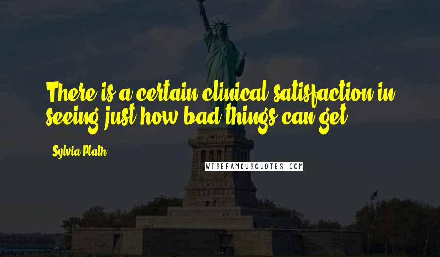 Sylvia Plath Quotes: There is a certain clinical satisfaction in seeing just how bad things can get.