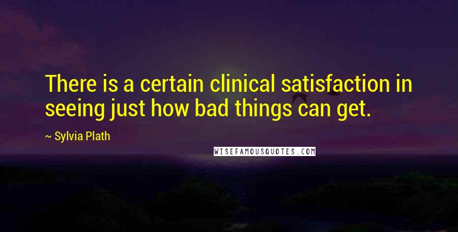 Sylvia Plath Quotes: There is a certain clinical satisfaction in seeing just how bad things can get.