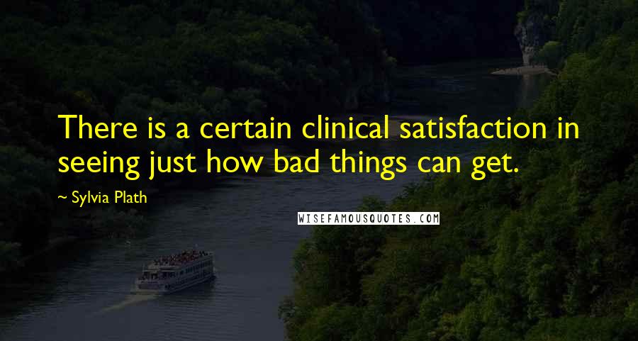 Sylvia Plath Quotes: There is a certain clinical satisfaction in seeing just how bad things can get.