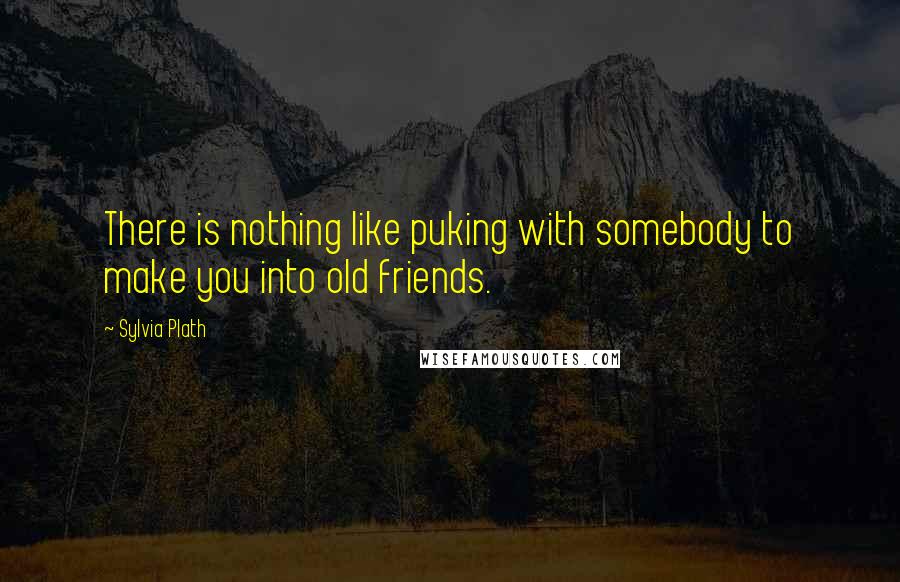 Sylvia Plath Quotes: There is nothing like puking with somebody to make you into old friends.