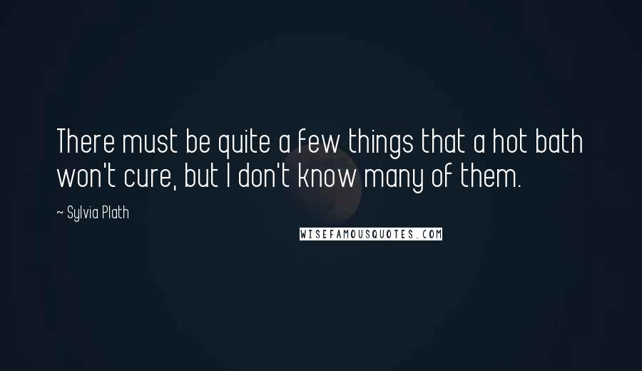 Sylvia Plath Quotes: There must be quite a few things that a hot bath won't cure, but I don't know many of them.