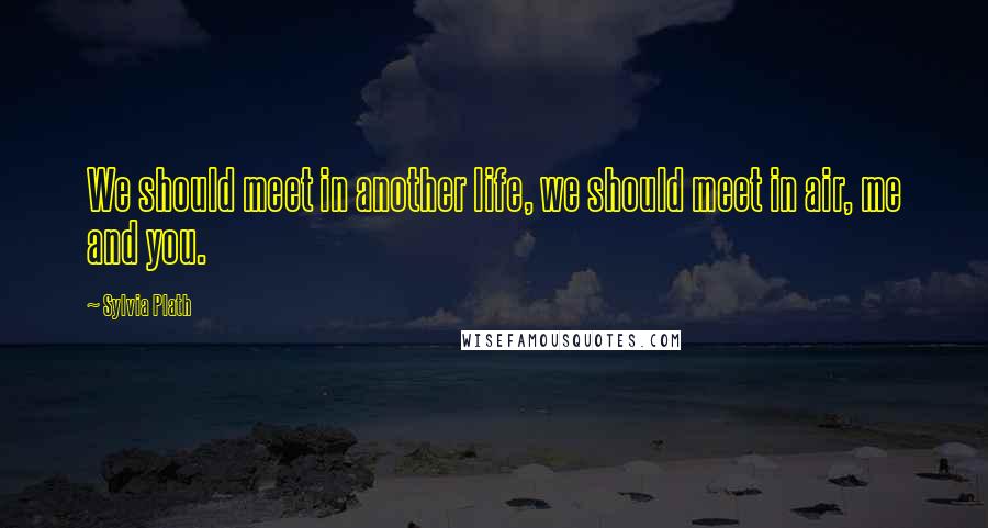 Sylvia Plath Quotes: We should meet in another life, we should meet in air, me and you.