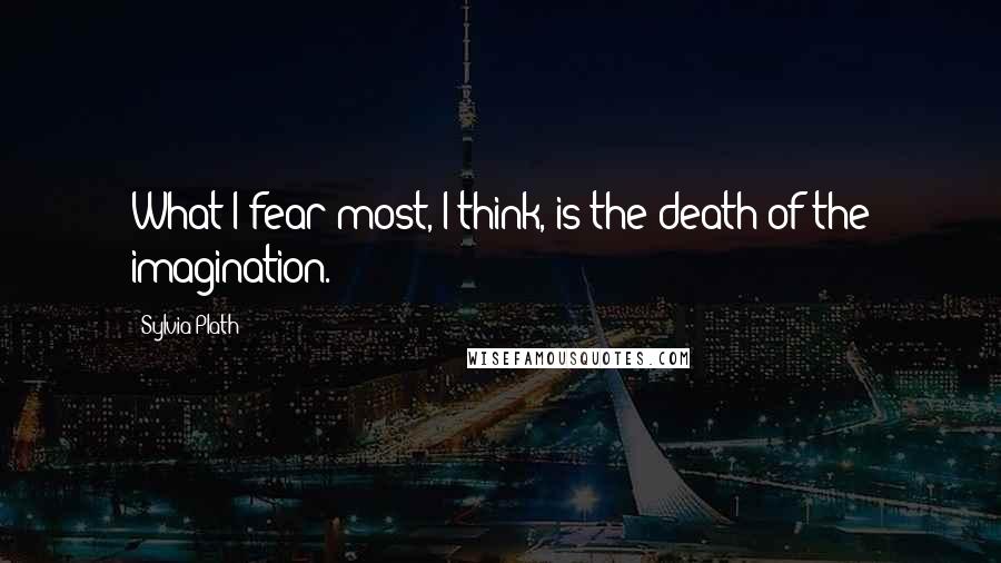 Sylvia Plath Quotes: What I fear most, I think, is the death of the imagination.