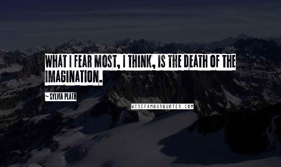 Sylvia Plath Quotes: What I fear most, I think, is the death of the imagination.