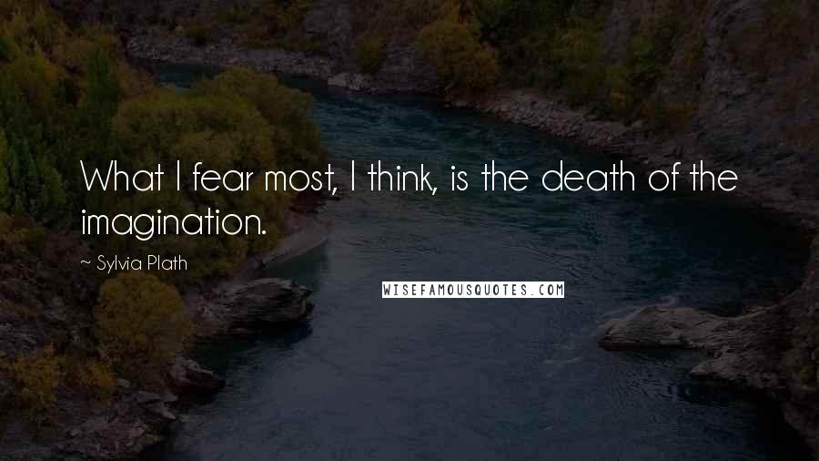 Sylvia Plath Quotes: What I fear most, I think, is the death of the imagination.