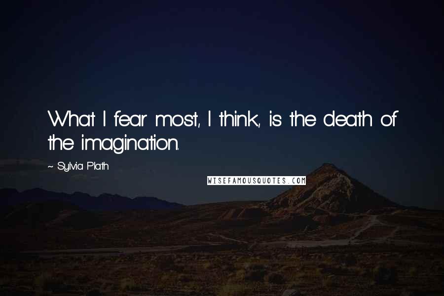 Sylvia Plath Quotes: What I fear most, I think, is the death of the imagination.