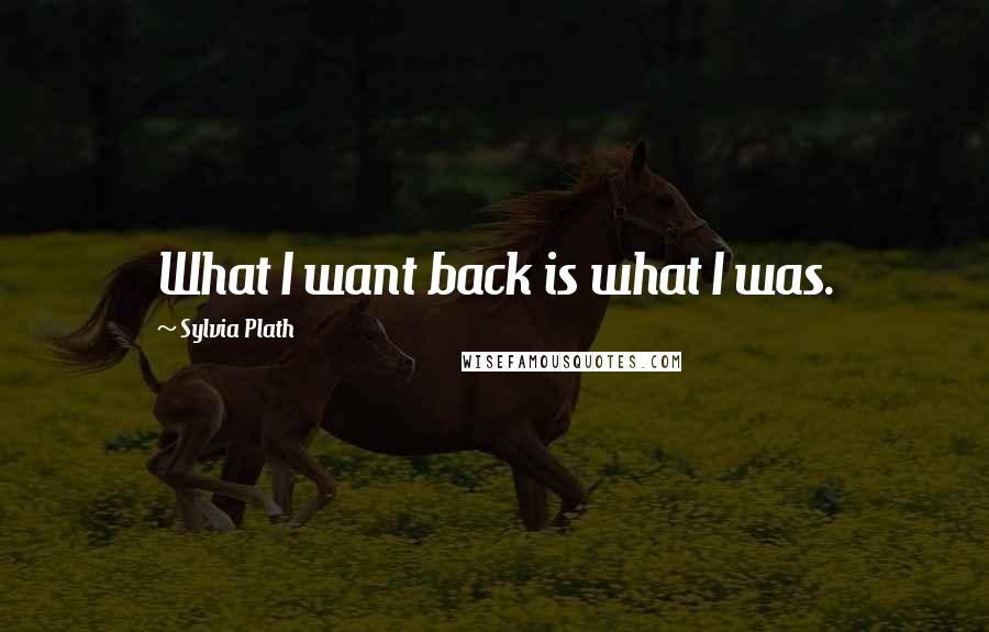 Sylvia Plath Quotes: What I want back is what I was.