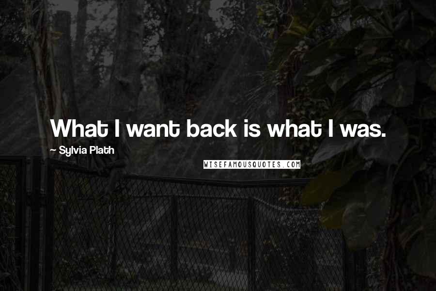 Sylvia Plath Quotes: What I want back is what I was.