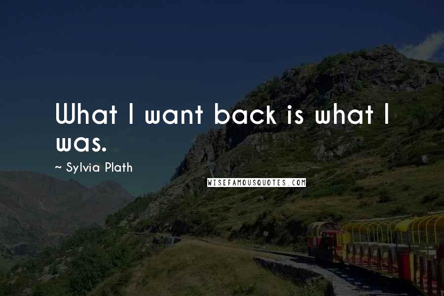 Sylvia Plath Quotes: What I want back is what I was.