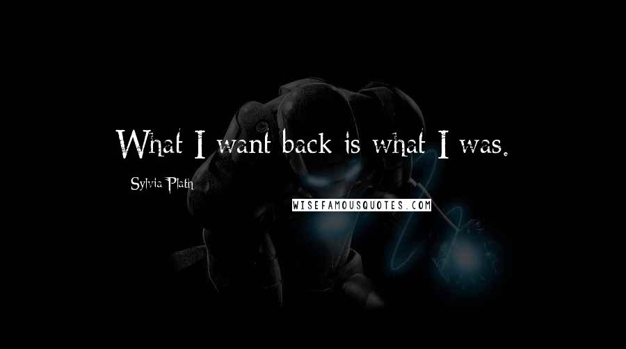 Sylvia Plath Quotes: What I want back is what I was.