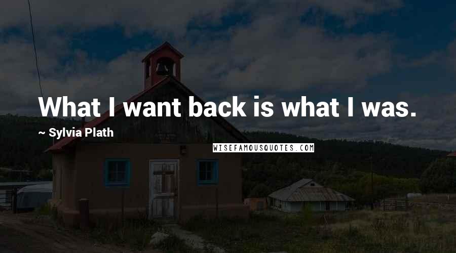 Sylvia Plath Quotes: What I want back is what I was.