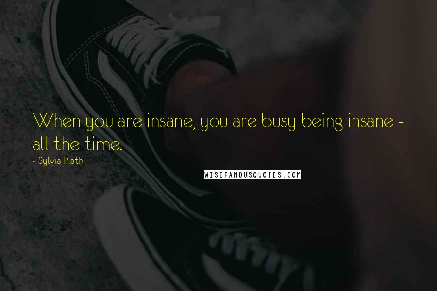 Sylvia Plath Quotes: When you are insane, you are busy being insane - all the time.