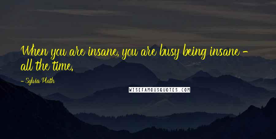 Sylvia Plath Quotes: When you are insane, you are busy being insane - all the time.