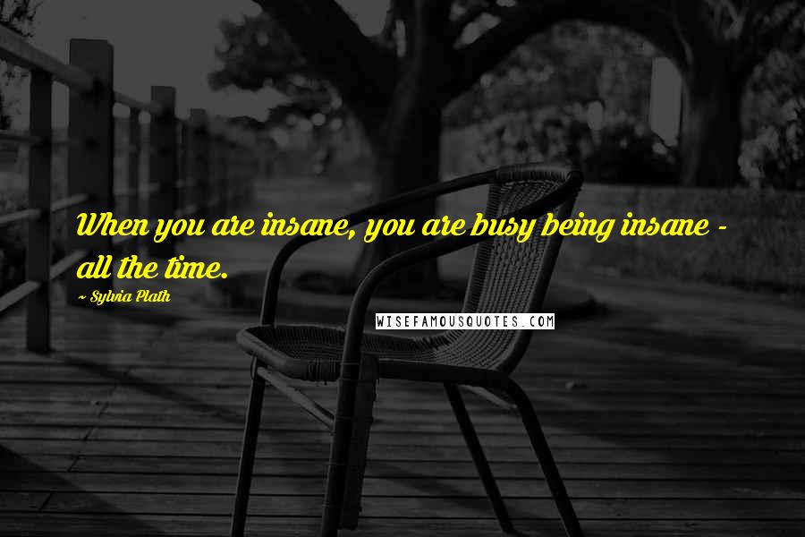 Sylvia Plath Quotes: When you are insane, you are busy being insane - all the time.