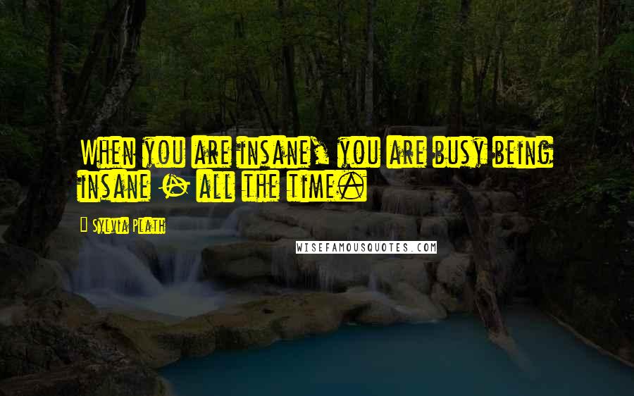 Sylvia Plath Quotes: When you are insane, you are busy being insane - all the time.