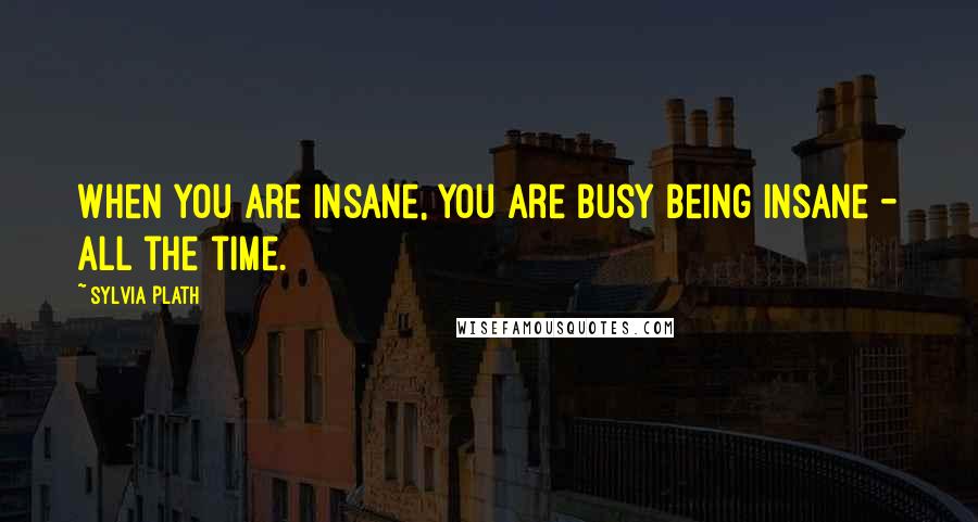 Sylvia Plath Quotes: When you are insane, you are busy being insane - all the time.