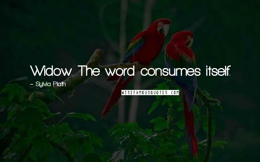 Sylvia Plath Quotes: Widow. The word consumes itself.