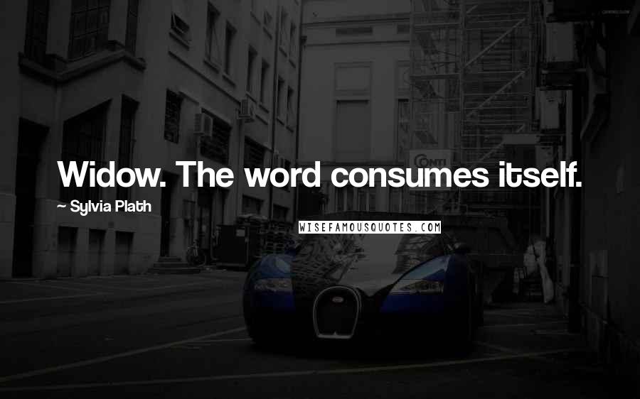 Sylvia Plath Quotes: Widow. The word consumes itself.