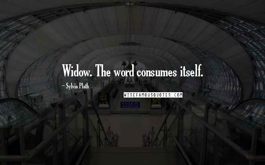 Sylvia Plath Quotes: Widow. The word consumes itself.