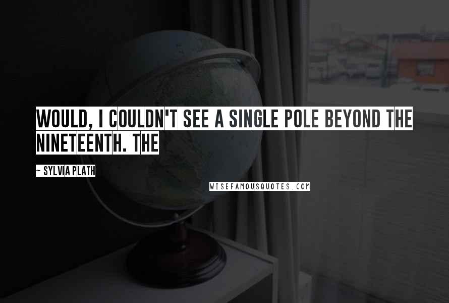 Sylvia Plath Quotes: would, I couldn't see a single pole beyond the nineteenth. The