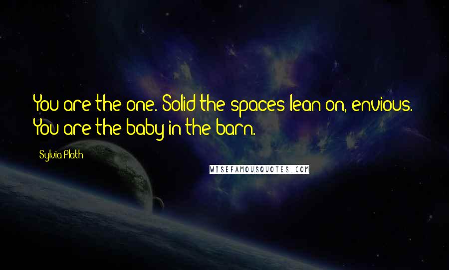 Sylvia Plath Quotes: You are the one. Solid the spaces lean on, envious. You are the baby in the barn.