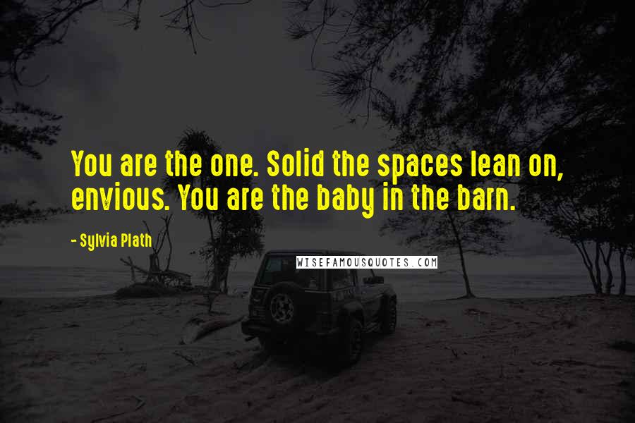 Sylvia Plath Quotes: You are the one. Solid the spaces lean on, envious. You are the baby in the barn.