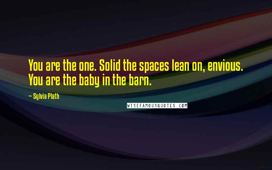 Sylvia Plath Quotes: You are the one. Solid the spaces lean on, envious. You are the baby in the barn.