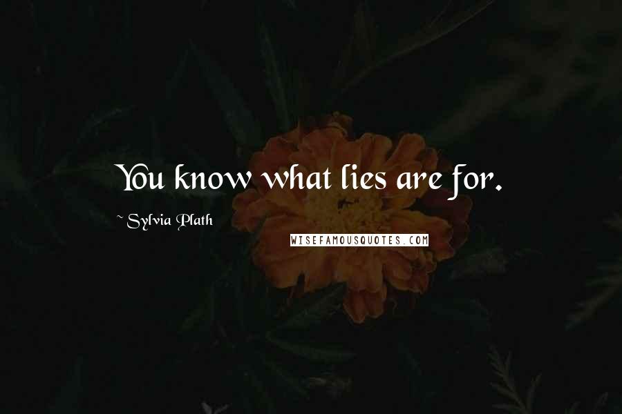 Sylvia Plath Quotes: You know what lies are for.