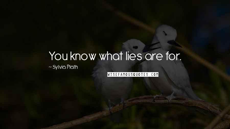 Sylvia Plath Quotes: You know what lies are for.