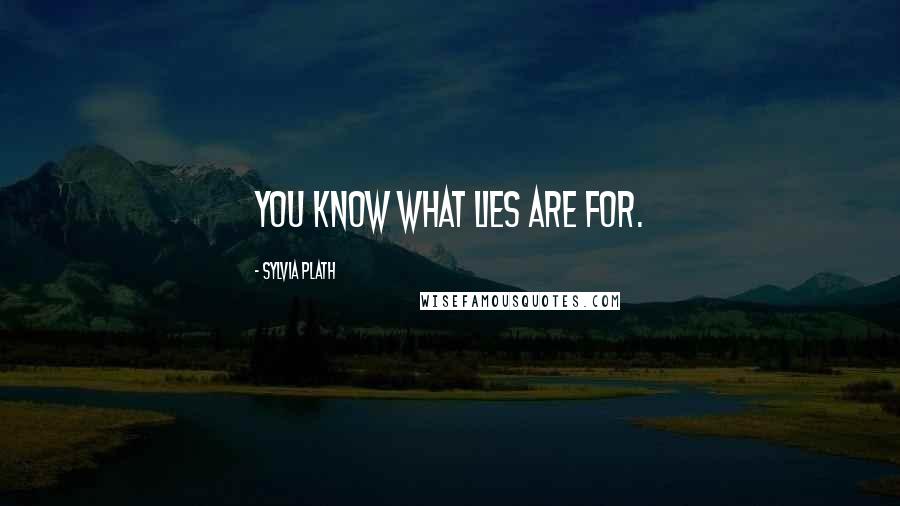 Sylvia Plath Quotes: You know what lies are for.