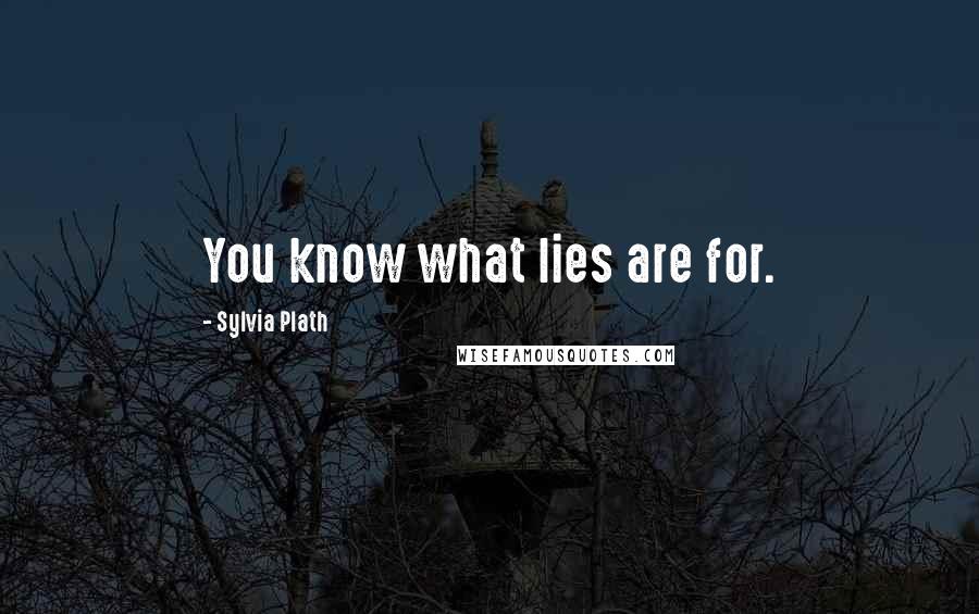 Sylvia Plath Quotes: You know what lies are for.