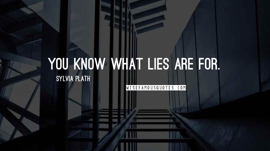 Sylvia Plath Quotes: You know what lies are for.