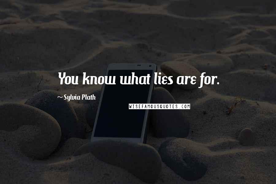 Sylvia Plath Quotes: You know what lies are for.