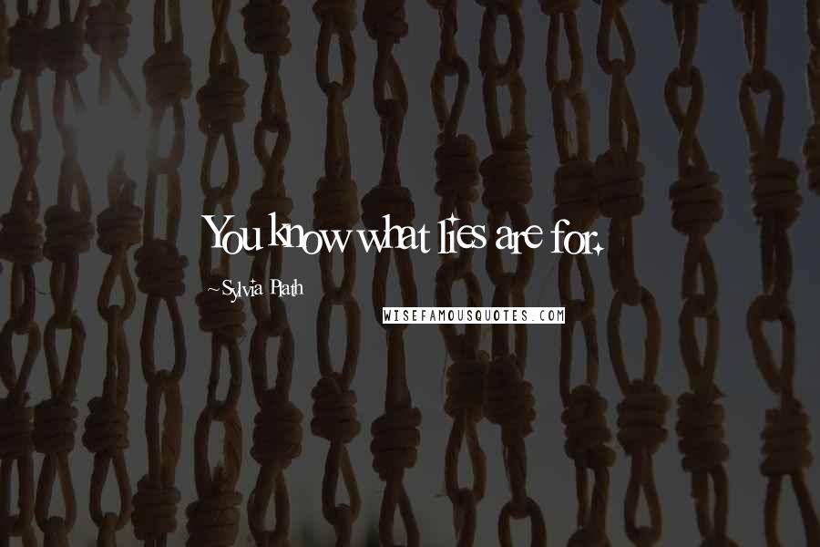 Sylvia Plath Quotes: You know what lies are for.
