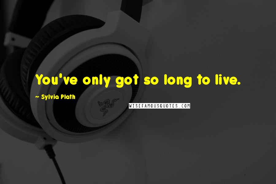 Sylvia Plath Quotes: You've only got so long to live.