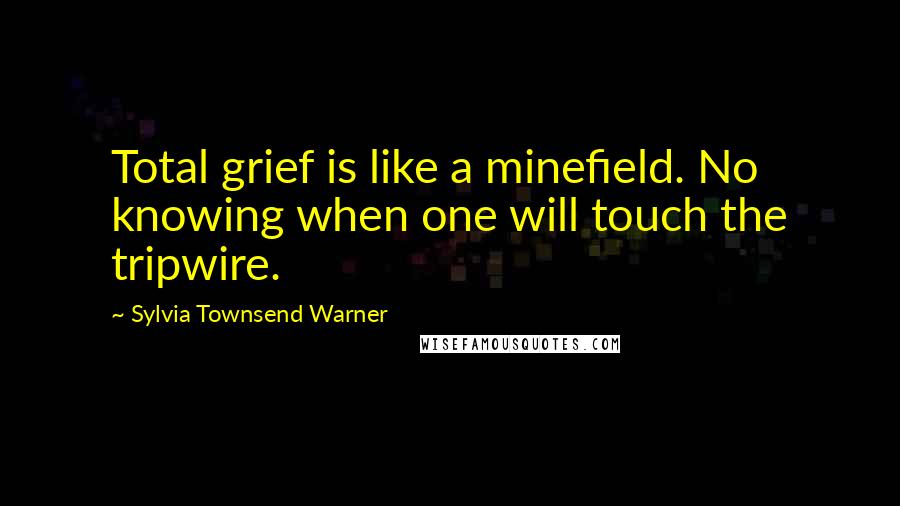 Sylvia Townsend Warner Quotes: Total grief is like a minefield. No knowing when one will touch the tripwire.