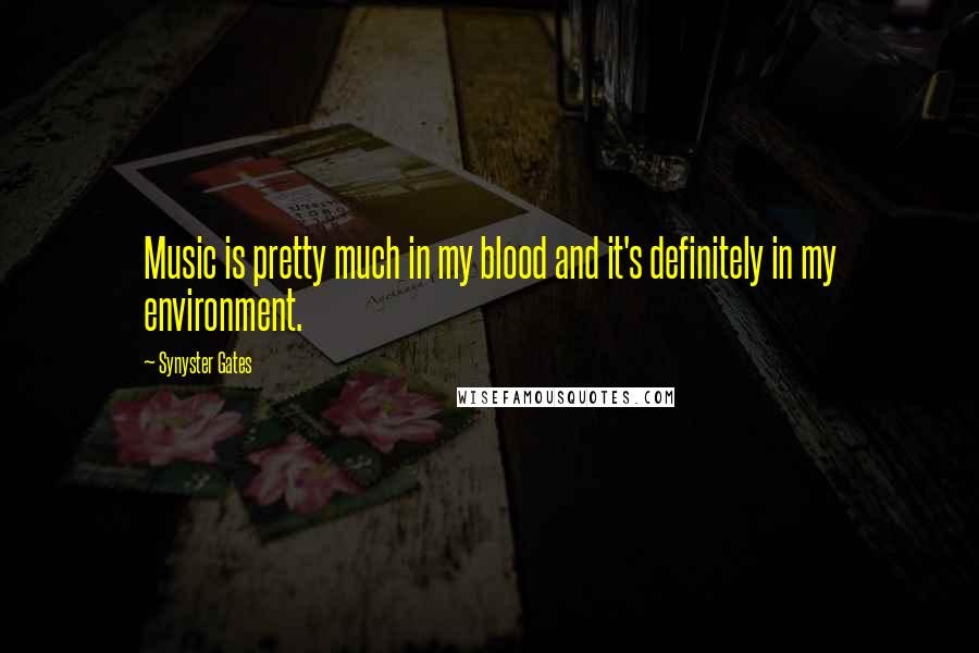 Synyster Gates Quotes: Music is pretty much in my blood and it's definitely in my environment.