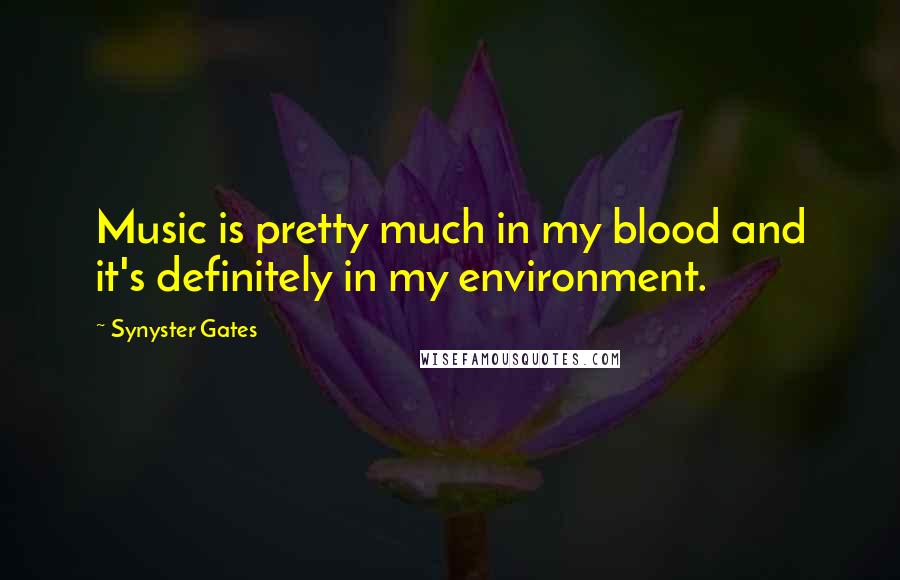 Synyster Gates Quotes: Music is pretty much in my blood and it's definitely in my environment.