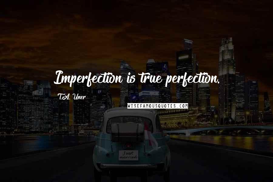 T.A. Uner Quotes: Imperfection is true perfection.