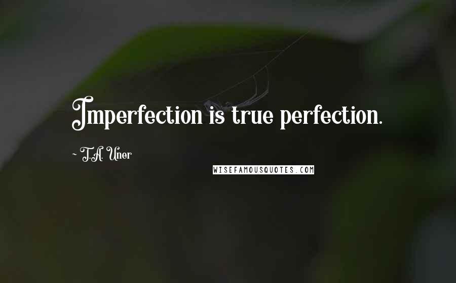 T.A. Uner Quotes: Imperfection is true perfection.