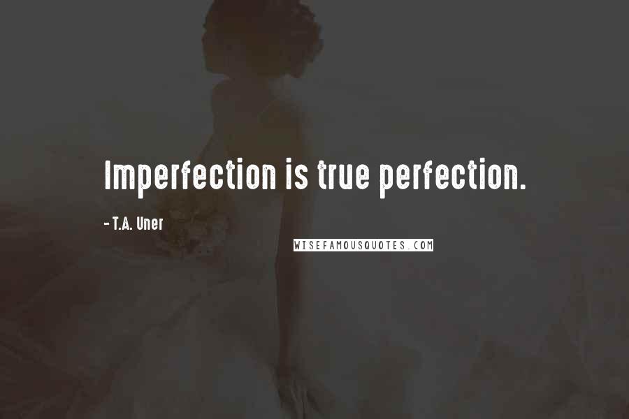 T.A. Uner Quotes: Imperfection is true perfection.